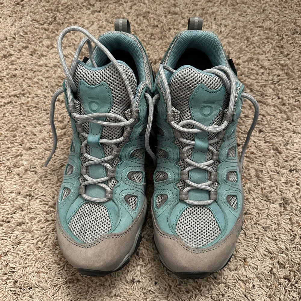 Teal and Gray Waterproof Hiking Sneakers
